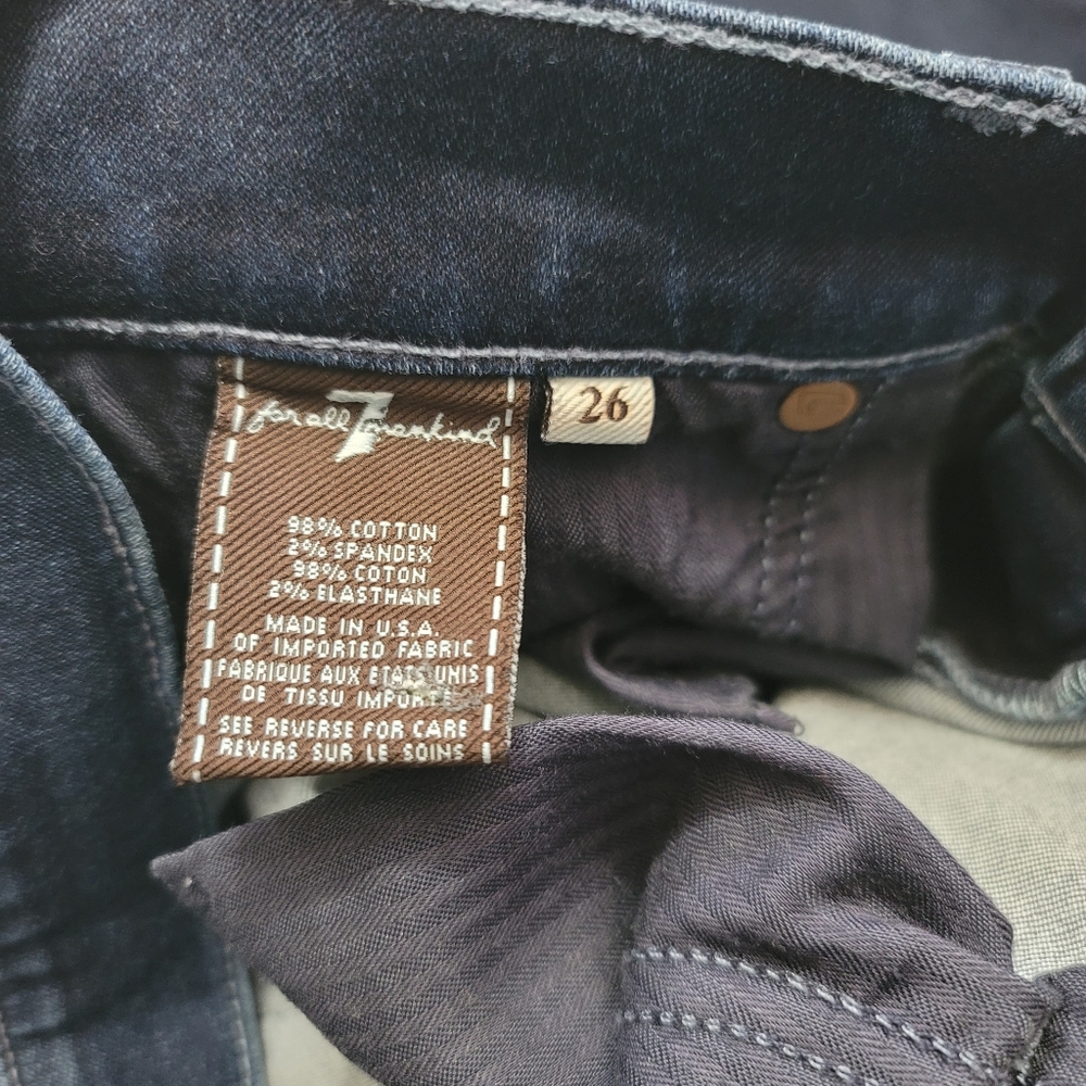 7 Seven For All Mankind The Skinny Bootcut Jeans Size 26 Women's Dark Blue - Picture 13 of 14